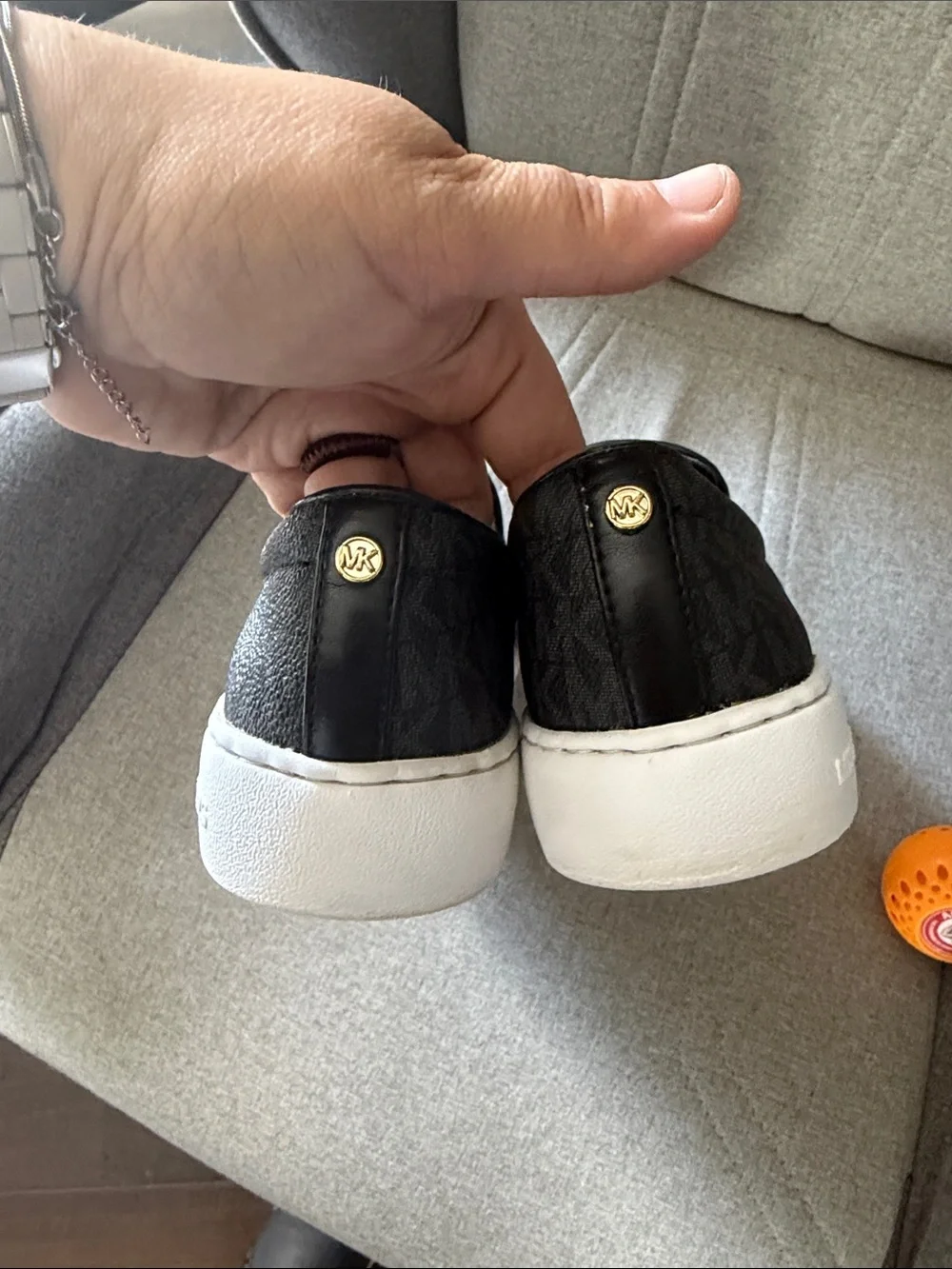 Michael Kors Black Logo Slip-On Sneakers